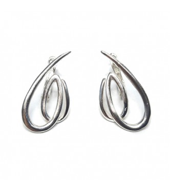 E000838 Genuine Plain Sterling Silver Stylish Earrings Solid Hallmarked 925 Handmade